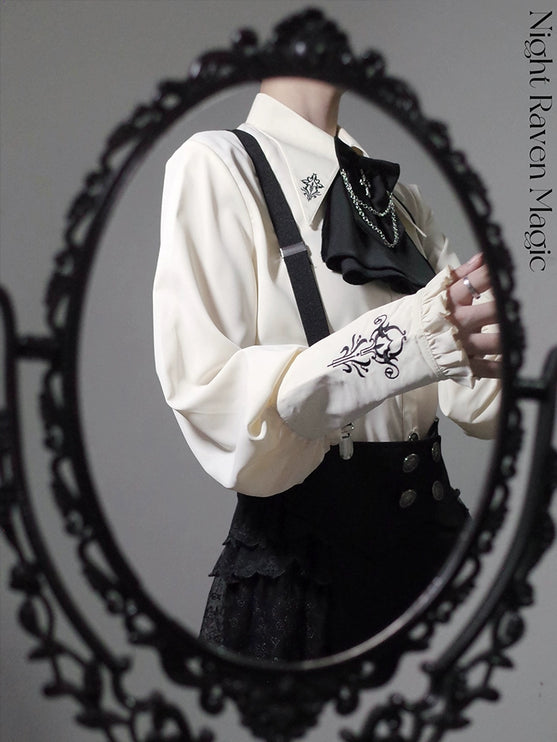Original Lolita Prince-Style Cape Shirt + Overall Dress Set – Fantasy Gothic Lolita Costume for Cosplay or Daily Wear