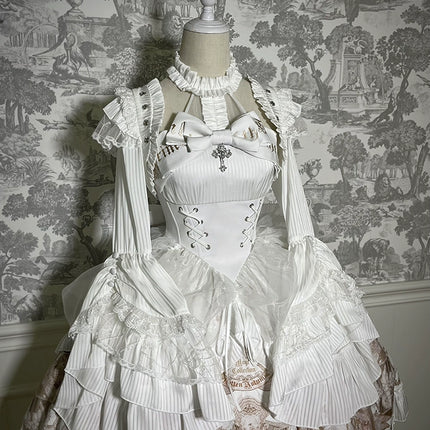 Elegant Gothic Lolita Jacket with Ruffled Trims and Button Details - Multiple Colors Available