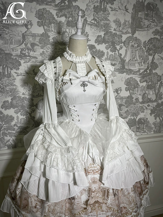 Elegant Gothic Lolita Jacket with Ruffled Trims and Button Details - Multiple Colors Available
