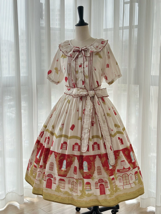 Red House Fairytale Countryside Vintage Dress --Original JSK & OP Lolita Dress