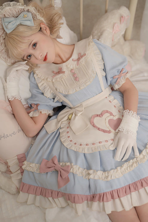 Lolita Cute Sweet Maid-Inspired Puff Short Sleeve Princess OP Lolita Dress