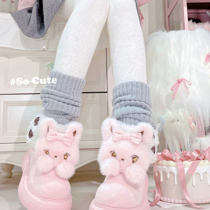 Panda - themed Fluffy Slippers with Heels and Adorable Face Designs