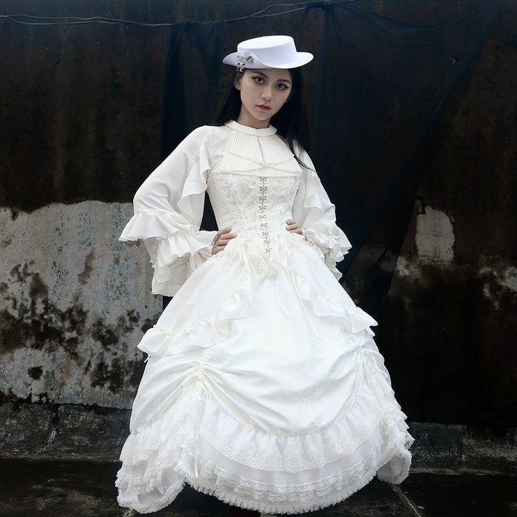The matching single item of the fishbone bra and the curtain lift skirt Lolita skirt