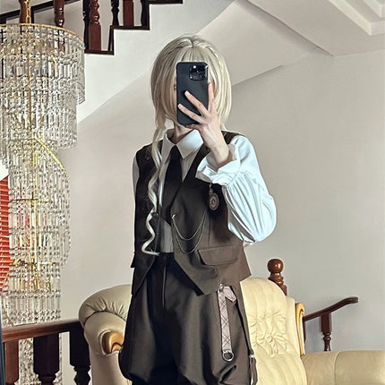 Original Ouji Fashion Brown Lolita Blouse Prince Outfit Shirt