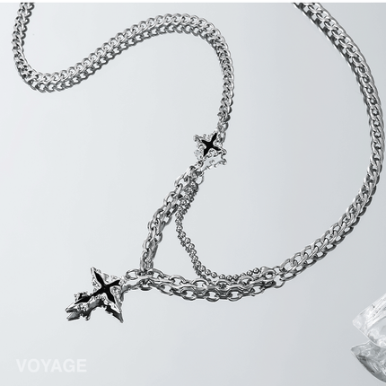 Cross Pendant Ouji Punk Necklace with Luxe Chain Ouji Accessory