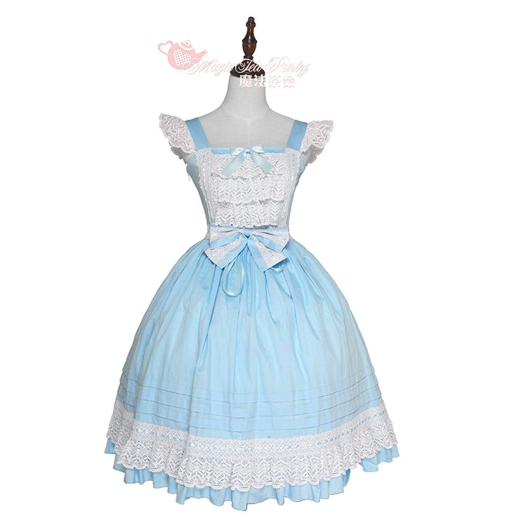 Elegant Multicolored Lolita Dress with Bow Details    OP & JSK