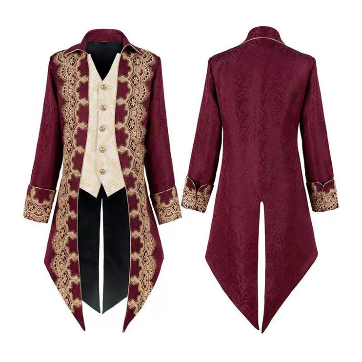 S-XXXL Halloween European Court Prince Outfit Vintage Tailcoat Medieval Gothic Ouji Coat