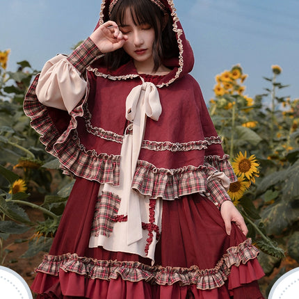 [Little Red Riding Hood OP] Original Design Lolita Dress with Countryside Cloak Set for Autum/Winter