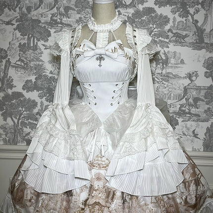 Elegant Gothic Lolita Jacket with Ruffled Trims and Button Details - Multiple Colors Available