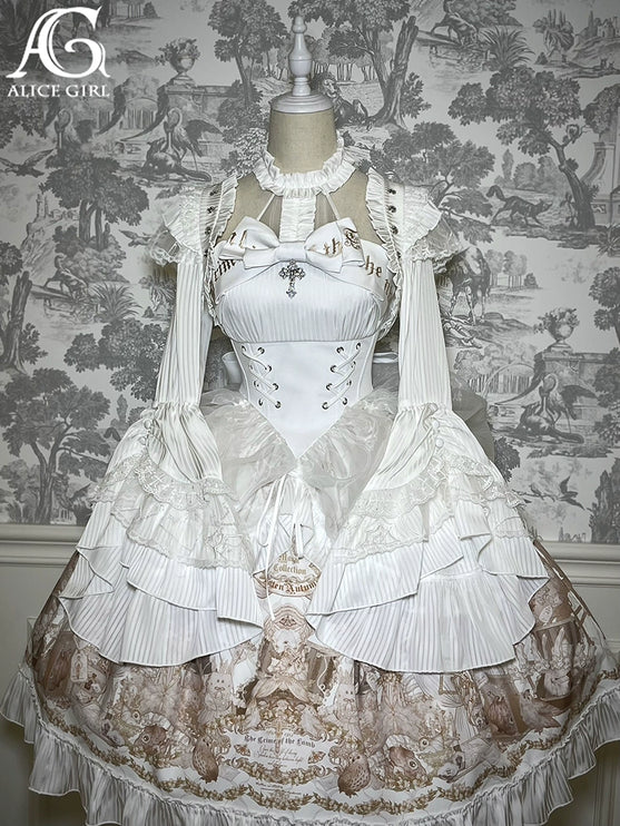 Elegant Gothic Lolita Jacket with Ruffled Trims and Button Details - Multiple Colors Available