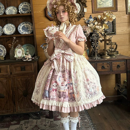 Pastel Paradise: Adorable Character Lolita OP - Multiple Colors Available