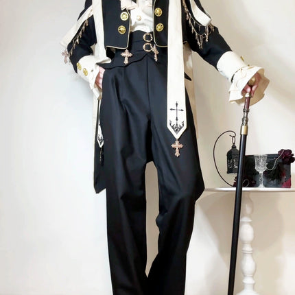 Priest Lolita long-sleeved coat, shirt, and pants — Ouji (prince-style), knight-inspired outfit