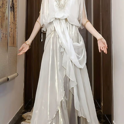Judgment Angel Original Lolita Design Dress - Greek Goddess Style Ethereal Cape Long Dress