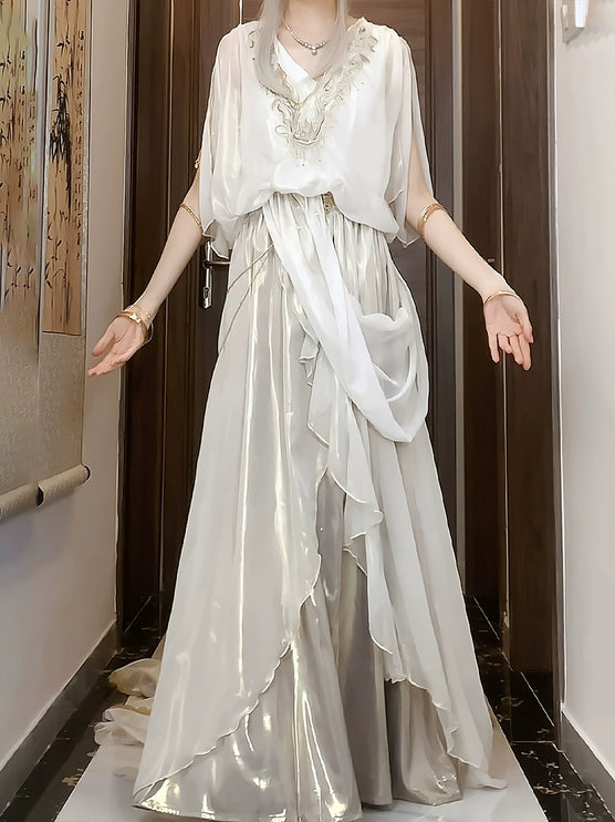 Judgment Angel Original Lolita Design Dress - Greek Goddess Style Ethereal Cape Long Dress