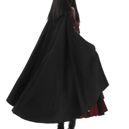 Gothic Military Lolita OP Dress – Black & Red with Silver Embroider