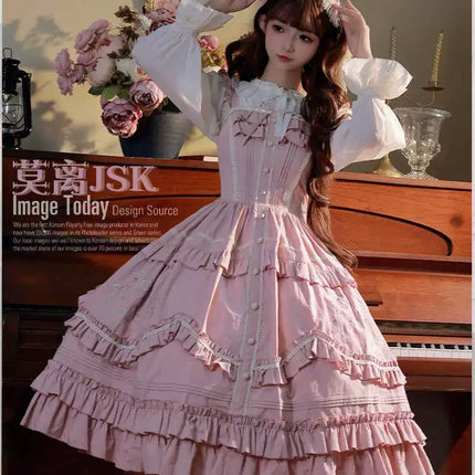 [Mo Li] Elegant and Sweet Lolita Daily Embroidered JSK Dress