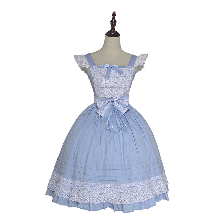 Elegant Multicolored Lolita Dress with Bow Details    OP & JSK