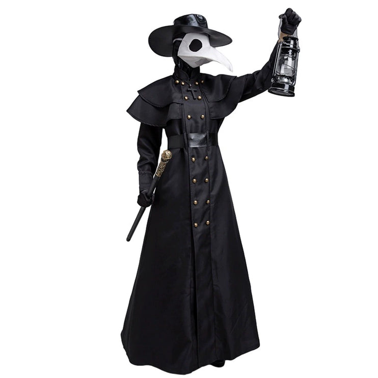 S-5XL Halloween Birdman Costume - Crow Long Beak Medieval Steampunk Plague Doctor Outfit