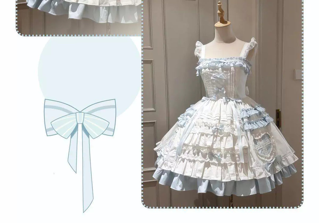 Lolita Dress with Delicate Layers, Ruffles and Bows, a Dreamy Fairy - tale Piece