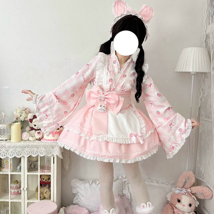 Colorful Fairy Tale Lolita Dress with Embroidery Details and Ruffled Skirt