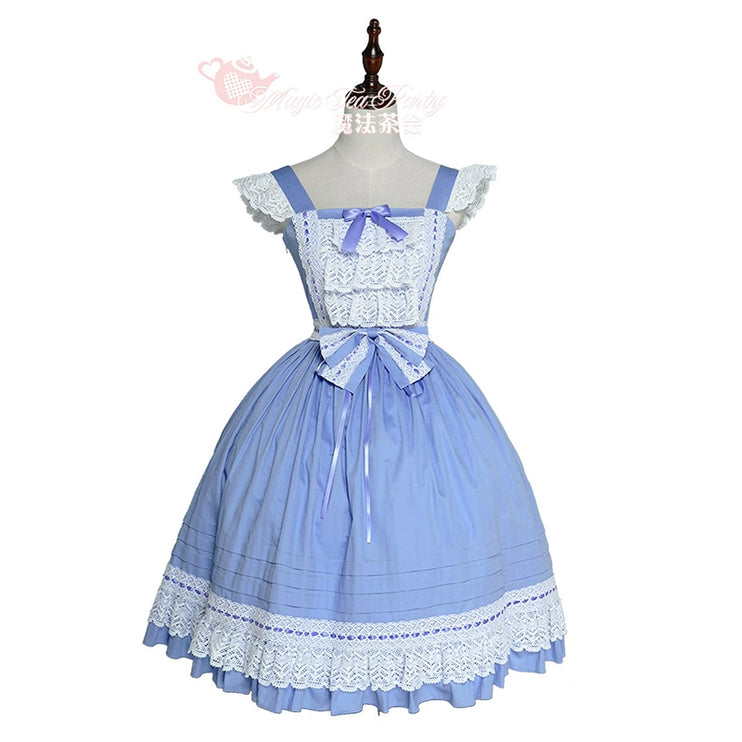 Elegant Multicolored Lolita Dress with Bow Details    OP & JSK
