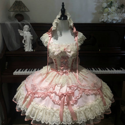 Sweet Lolita Delight: Pink and White Layered Dream Dress