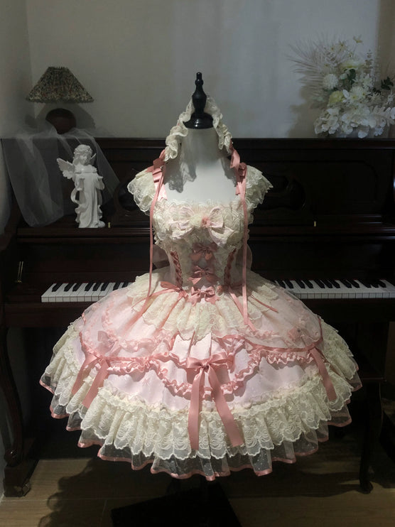 Sweet Lolita Delight: Pink and White Layered Dream Dress