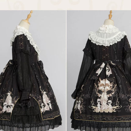 Original Lolita "Reunion with the World" OP Long-Sleeve Elegant Daily Dress