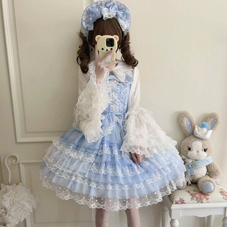 [Prelude to Love] Pink Romantic Lolita JSK Strap Dress
