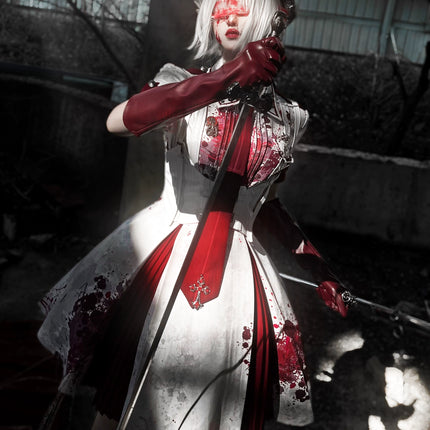 Crimson Serpent Gothic Lolita Series - Tactical Military and Dark Nurse-Inspired OP Collection