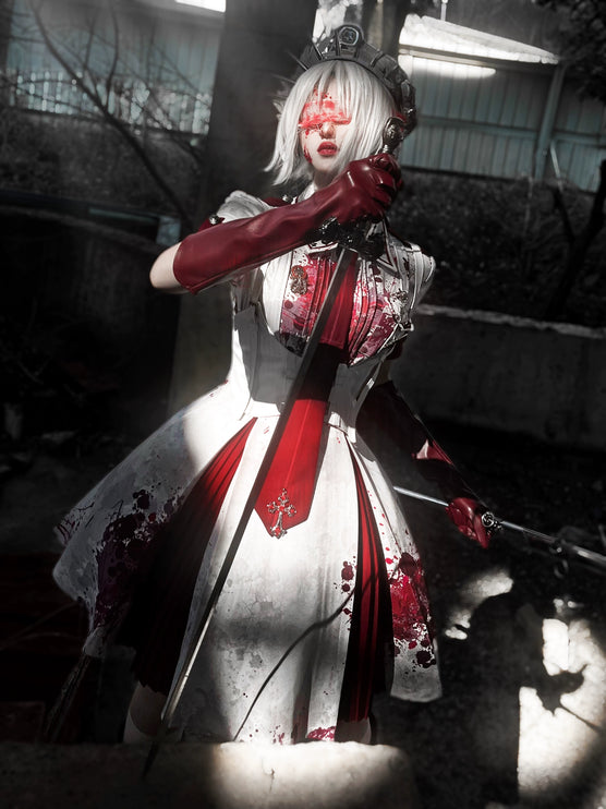 Crimson Serpent Gothic Lolita Series - Tactical Military and Dark Nurse-Inspired OP Collection