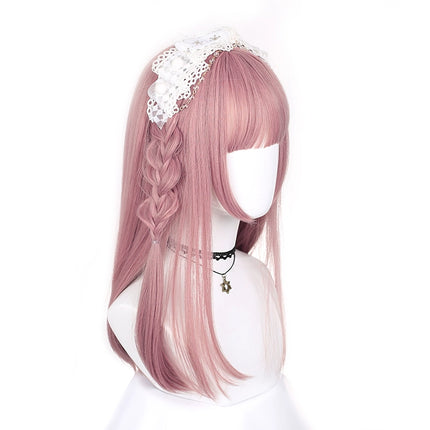 Daily Harajuku Style Lolita Wig Sweet Cute Pink Long Straight Hair