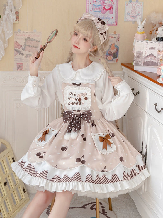 Cherry Delight Lolita JSK - Sweet Dessert-Inspired Princess Dress with Playful Bow Accents