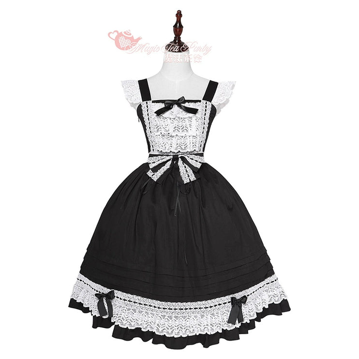 Elegant Multicolored Lolita Dress with Bow Details    OP & JSK