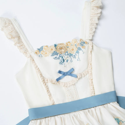 CLA Pastoral Floral Embroidery Tiered Four-segment Pendulum JSK Twin