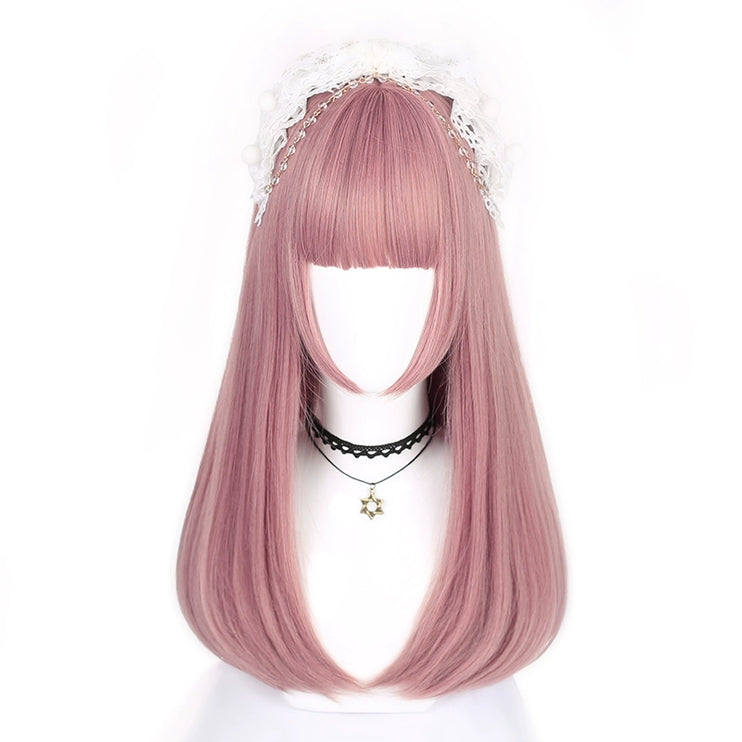 Daily Harajuku Style Lolita Wig Sweet Cute Pink Long Straight Hair