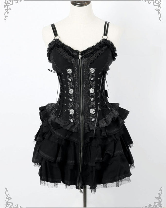 Summer of Roses JSK Gothic Dark Punk Black Lolita Dress