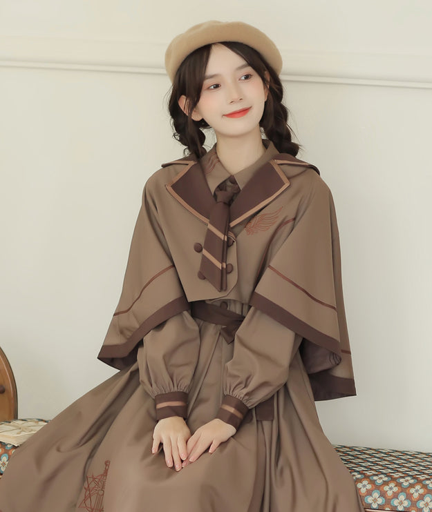 French Retro Lolita JK Dress Vintage Dress Cloak Suit