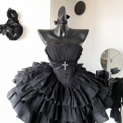 Black Idol Gothic Spirit Punk Style Lolita Dress