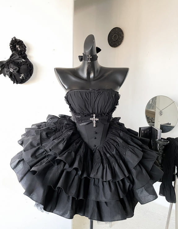 Black Idol Gothic Spirit Punk Style Lolita Dress