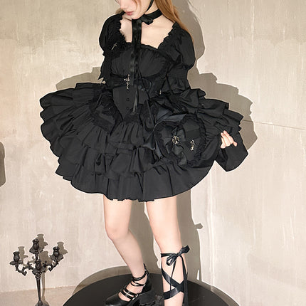 Black Idol Gothic Spirit Punk Style Lolita Dress