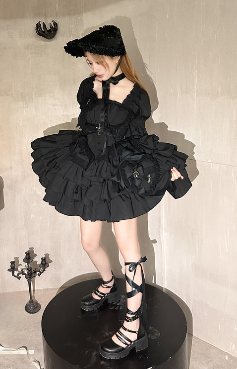 Black Idol Gothic Spirit Punk Style Lolita Dress