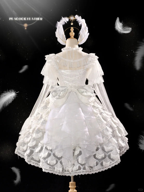 Elegant Lace Lolita JSK Dress with Floral Embroidery
