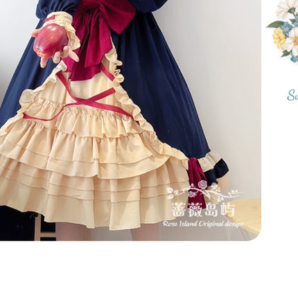 Sweet Lolita Princess Dress OP - Vintage Inspired Long Sleeve Layered Ruffle Dress