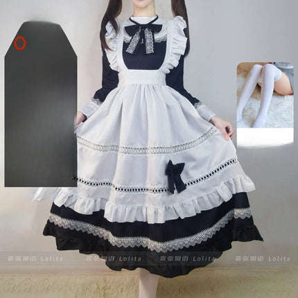 S-5XL British Aristocratic Elegance Gothic Maid Long-sleeved Dress Sexy Lolita
