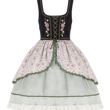 Embroidered Floral Print Pastoral CLA Bavarian Girl JSK Dress LO Spring Edition