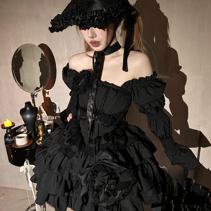 Black Idol Gothic Spirit Punk Style Lolita Dress