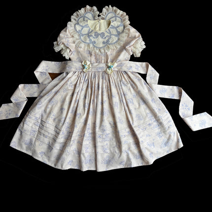 Vintage Garden Lolita Dress - Embroidered Floral Collar OP in Soft Green