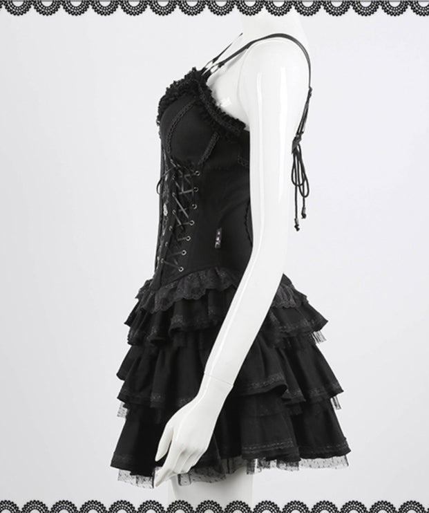 Summer of Roses JSK Gothic Dark Punk Black Lolita Dress