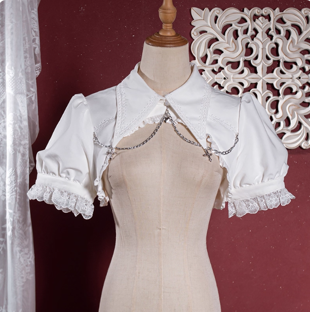 Gothic Elegance: Vintage-Inspired Black&White Lolita JSK with Intricate Details and Versatile Styling